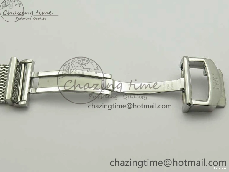 MIROTIME 0327 Breathable Portofino IW356501 SS V3 MK 1:1 Best Edition White Dial Gold Markers On SS Mesh Bracelet MIYOTA 7197